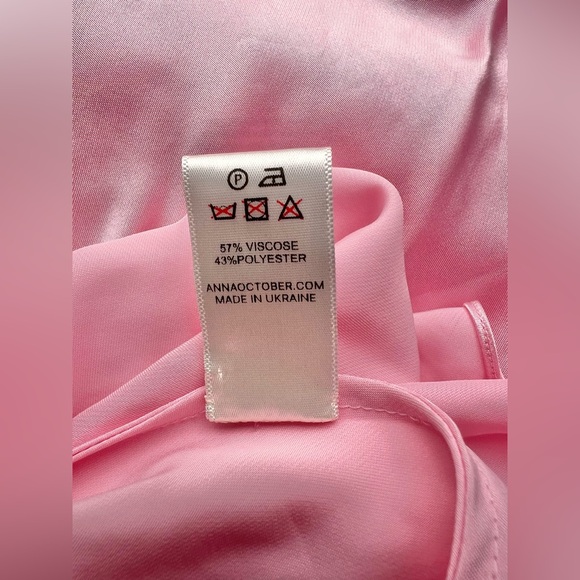 NWT Anna October Tulip Satin Maxi Dress In Pink Size XL - Picture 9 of 10